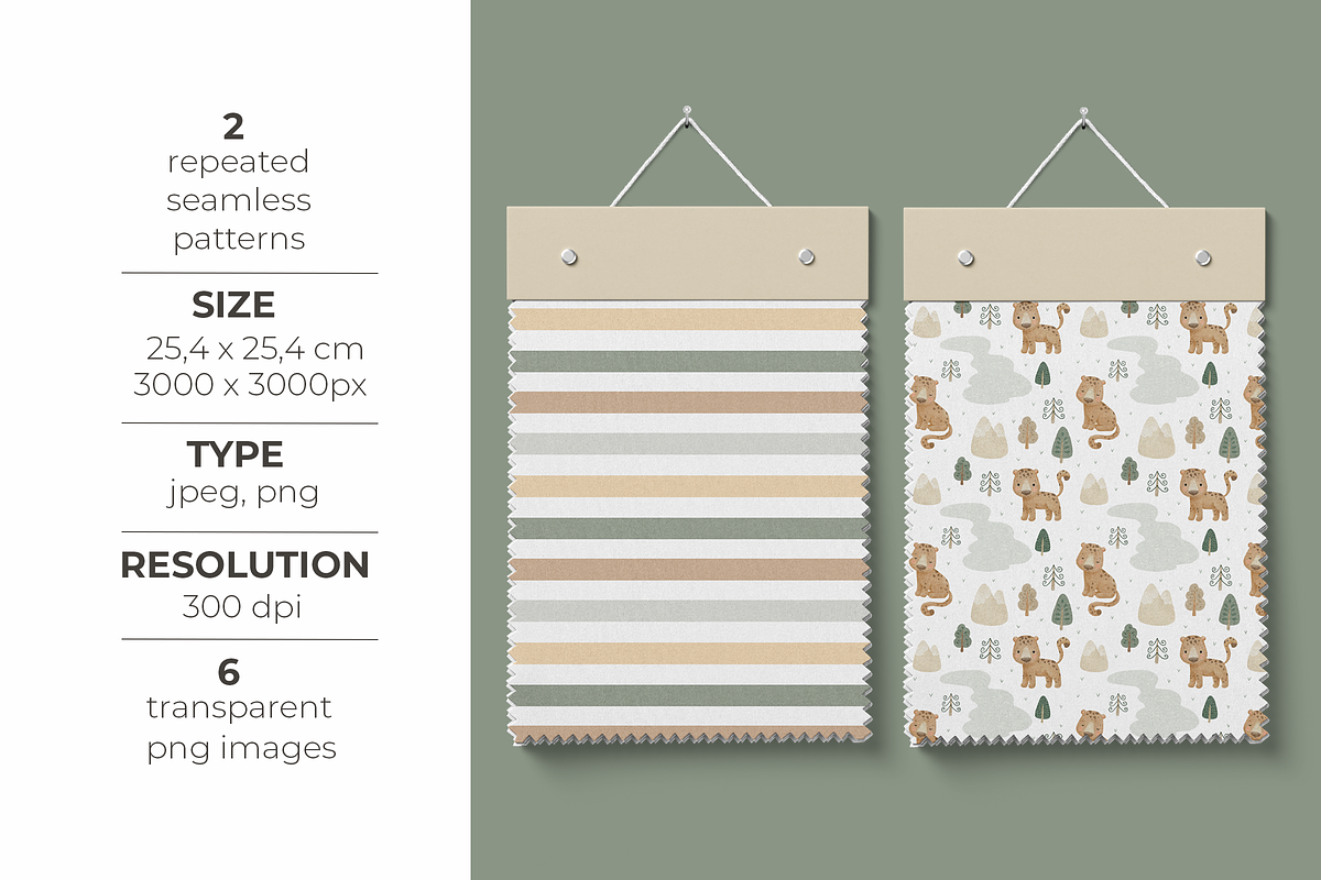 Baby Leopard Patterns Set, a Pattern Graphic by tetiartline (Photo 2 of 4)
