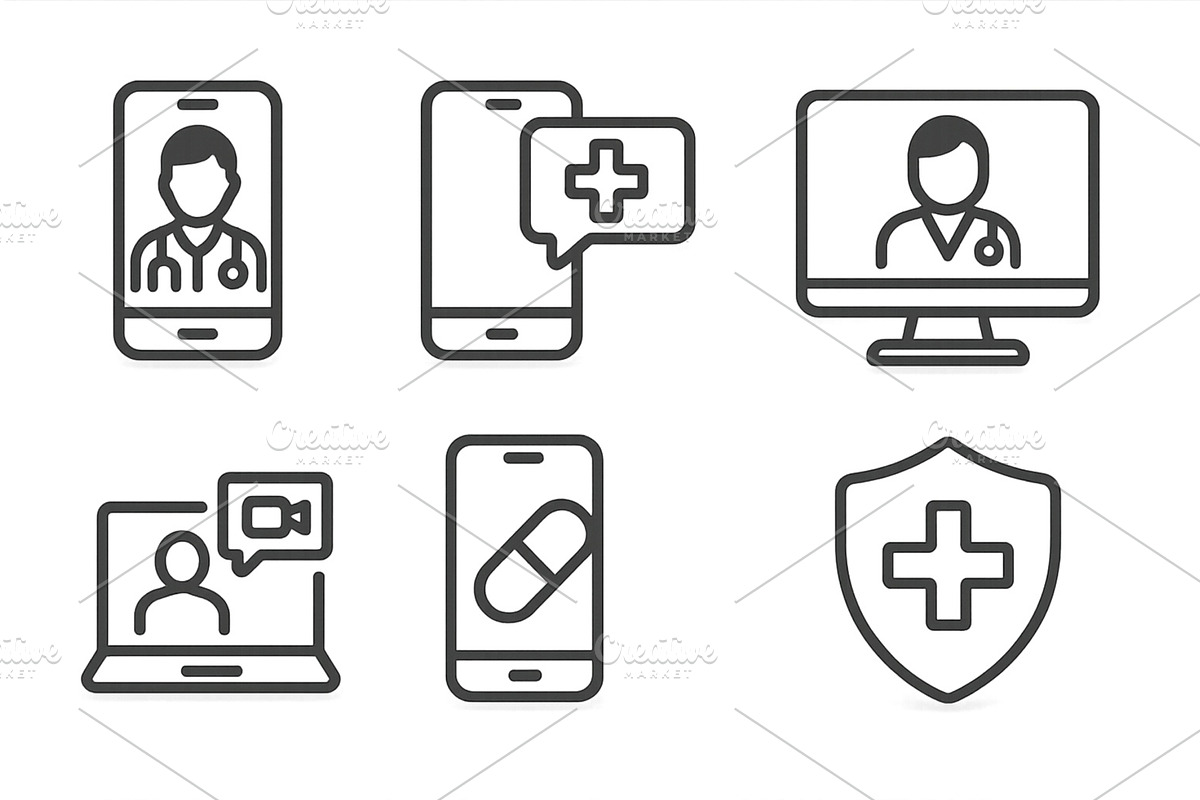 Digital healthcare symbols, a Healthcare Illustration by ZinetroN