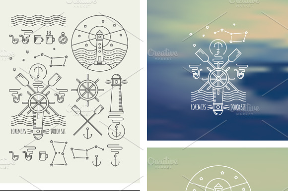 Set Of Icons On A Theme Of The Sea