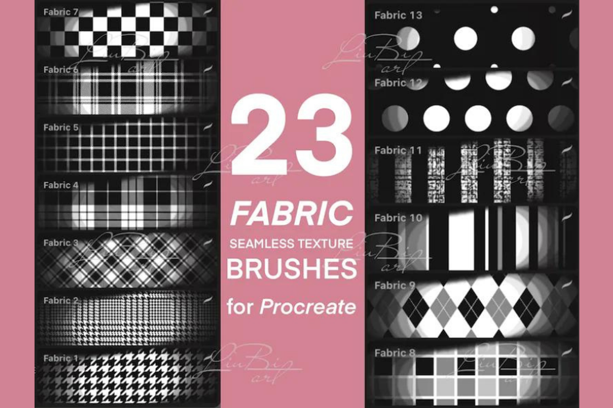 23 Procreate Fabric Textile Brushes, a Brush Add-On by LiuBi Art (Photo 3 of 3)