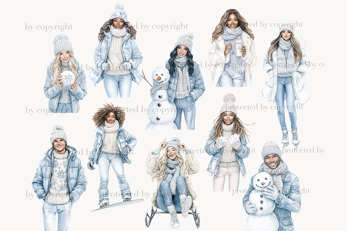 Winter Wonderland Clip Art Bundle, a Person Illustration by GlamArtZhanna (Photo 5 of 8)
