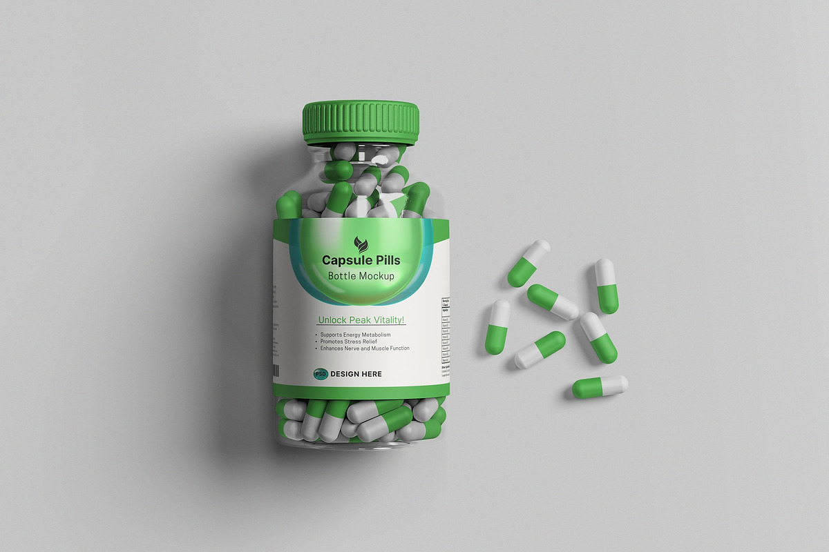 Pills Bottle Mockup, a Packaging Mockup by hokagata (Photo 3 of 5)