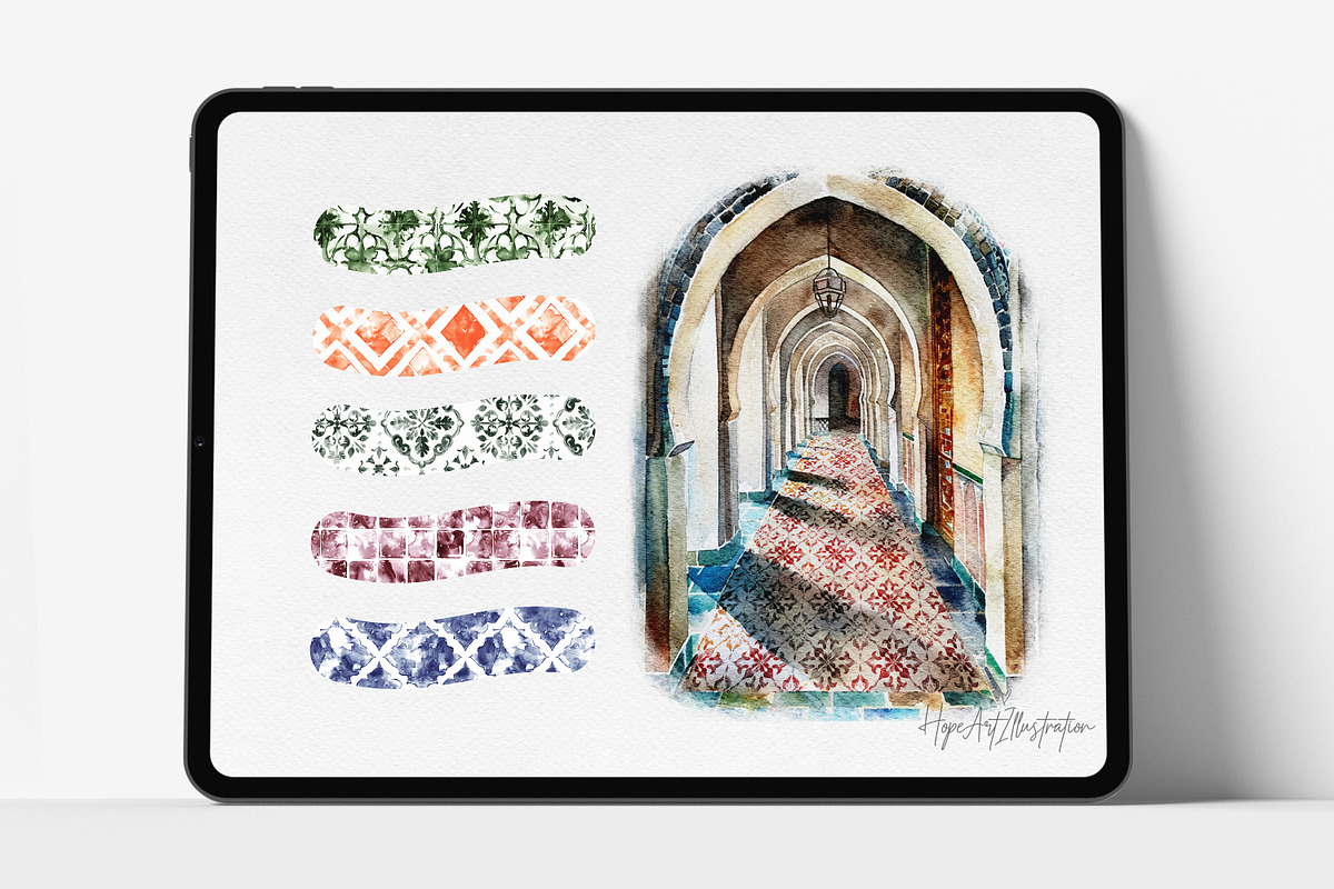 Procreate Watercolor Tile Texture, a Brush Add-On by HopeArtIllustration (Photo 4 of 8)