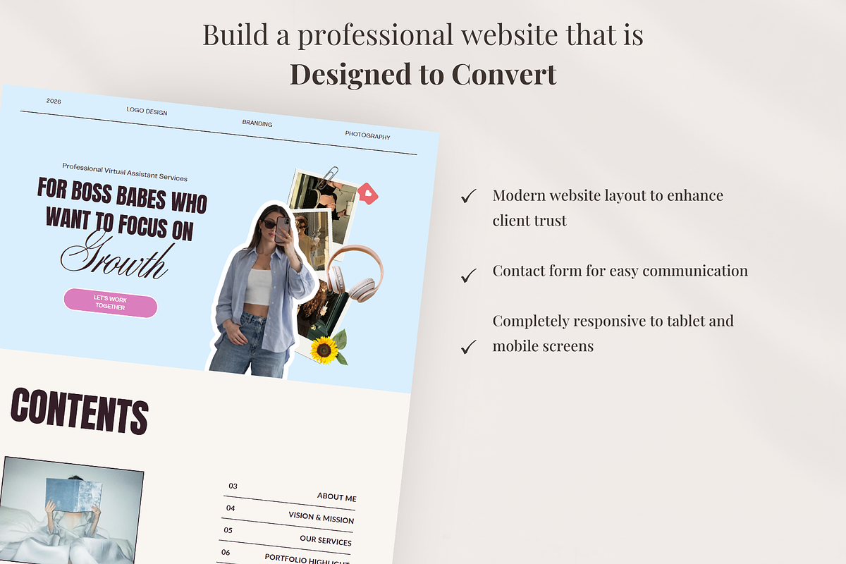 Canva Social Media Manager Portfolio, a Landing Page Template by GlamWebDesigns (Photo 4 of 8)