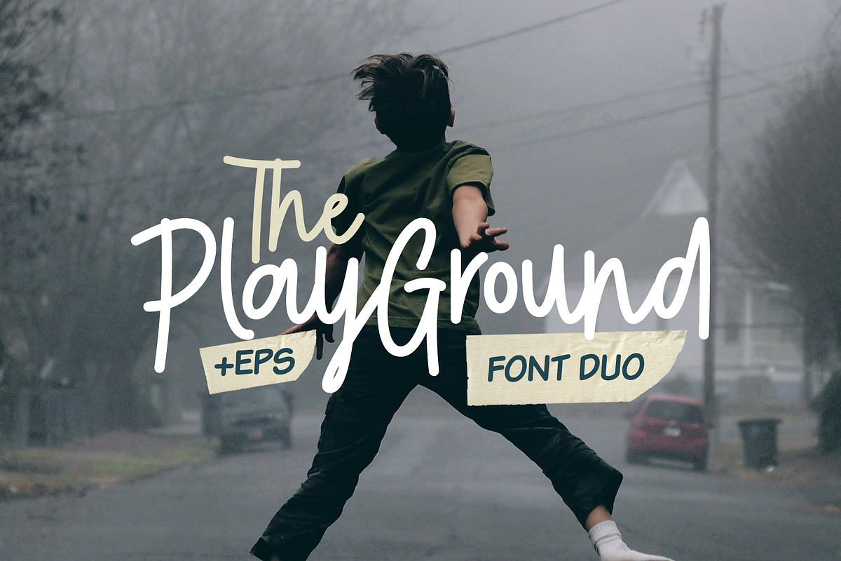 Play Ground Font Duo + Illustrations