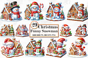 Christmas Funny Snowman Watercolor, a Seasonal Illustration by Craft Nest (Thumbnail 1 of 5)