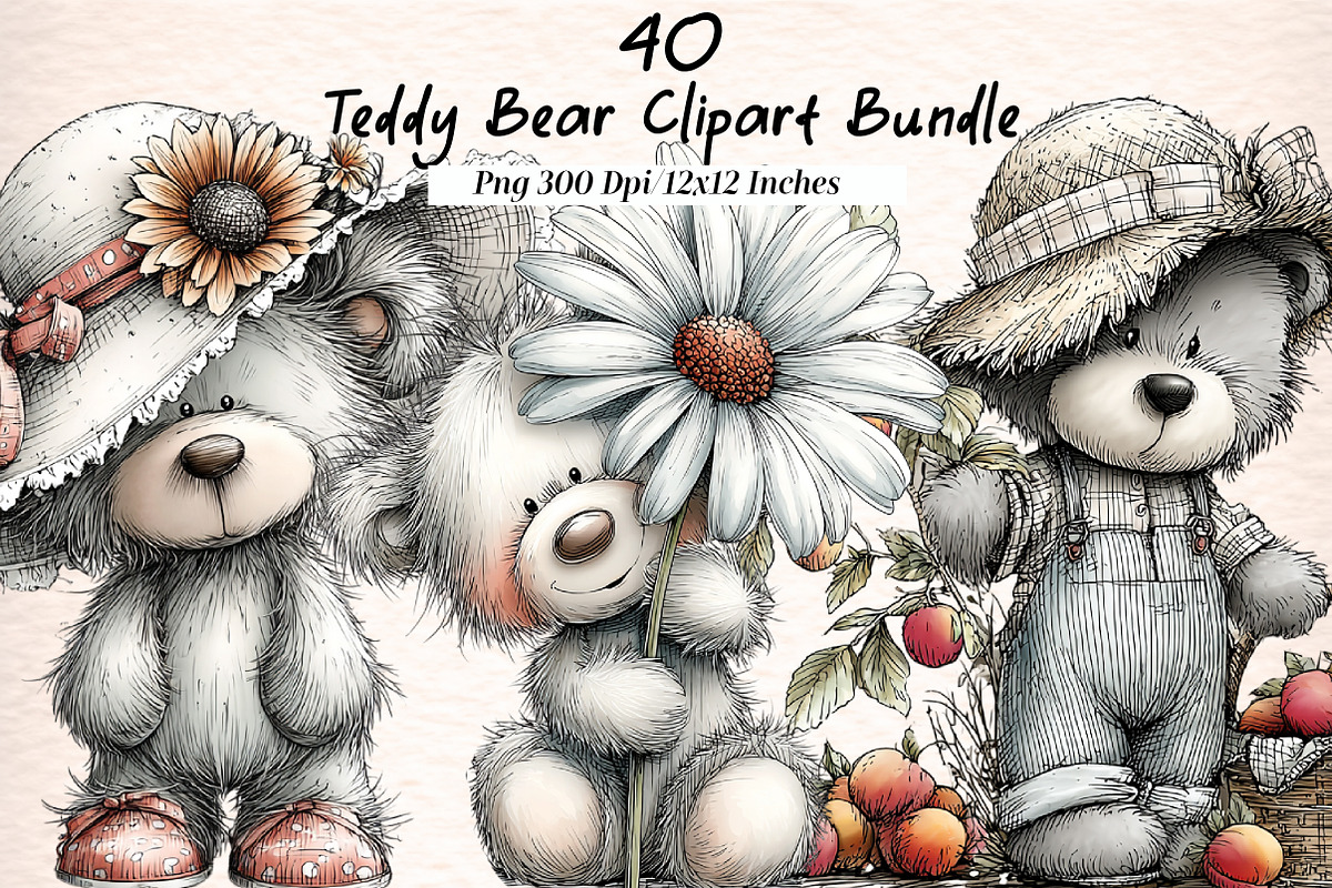 Teddy Bear Clipart Bundle, an Illustration by Digital Artistic99 (Photo 1 of 11)
