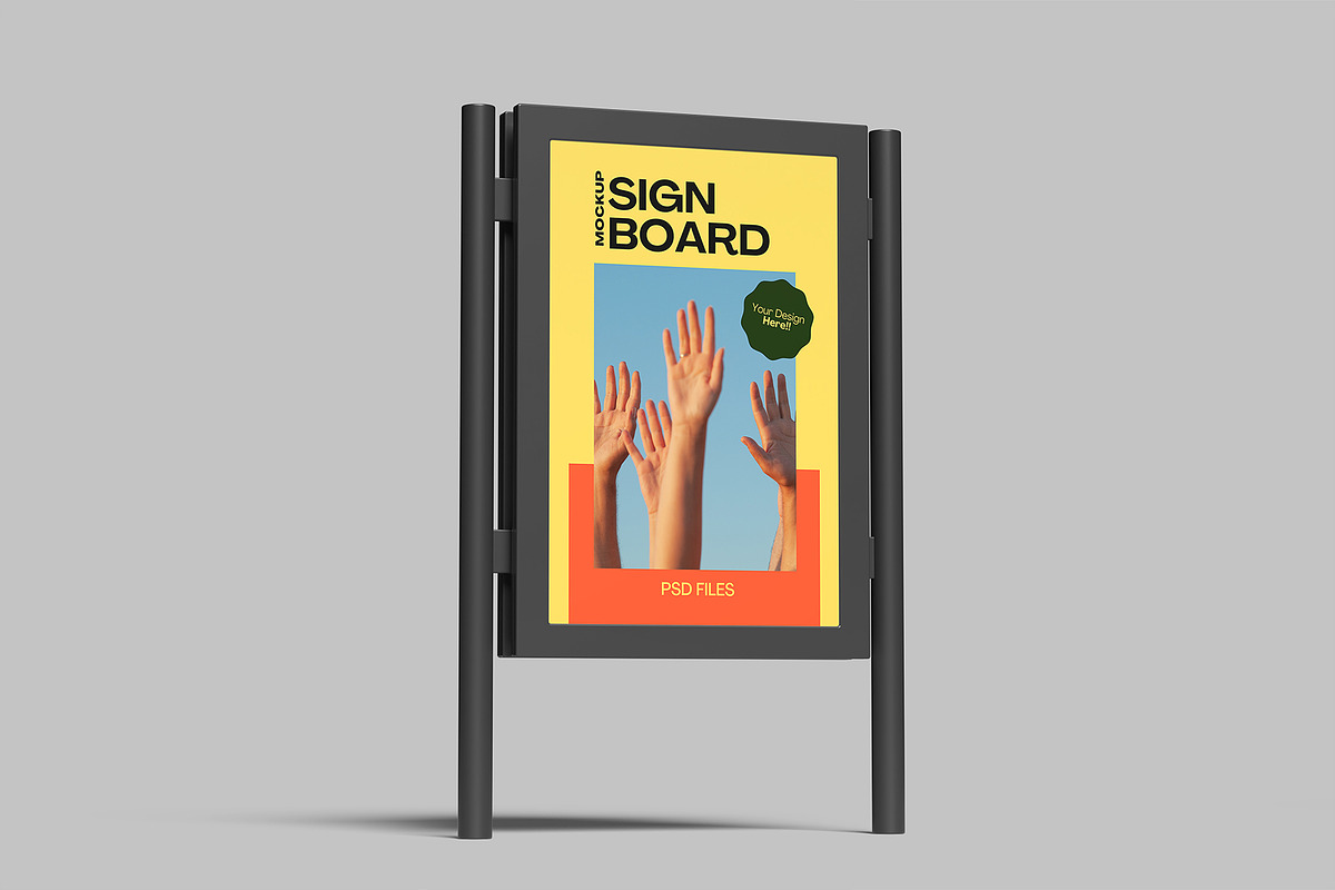 Sign Board Mockup, a Design Template by lamorastudio (Photo 4 of 11)
