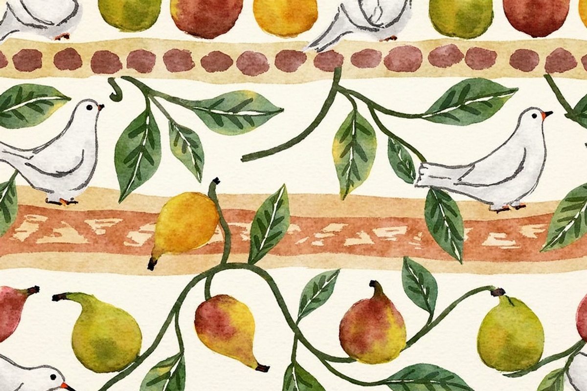 Seamless Pattern Figs and Doves, a Wallpaper Graphic by PLUM&FIGS (Photo 2 of 5)