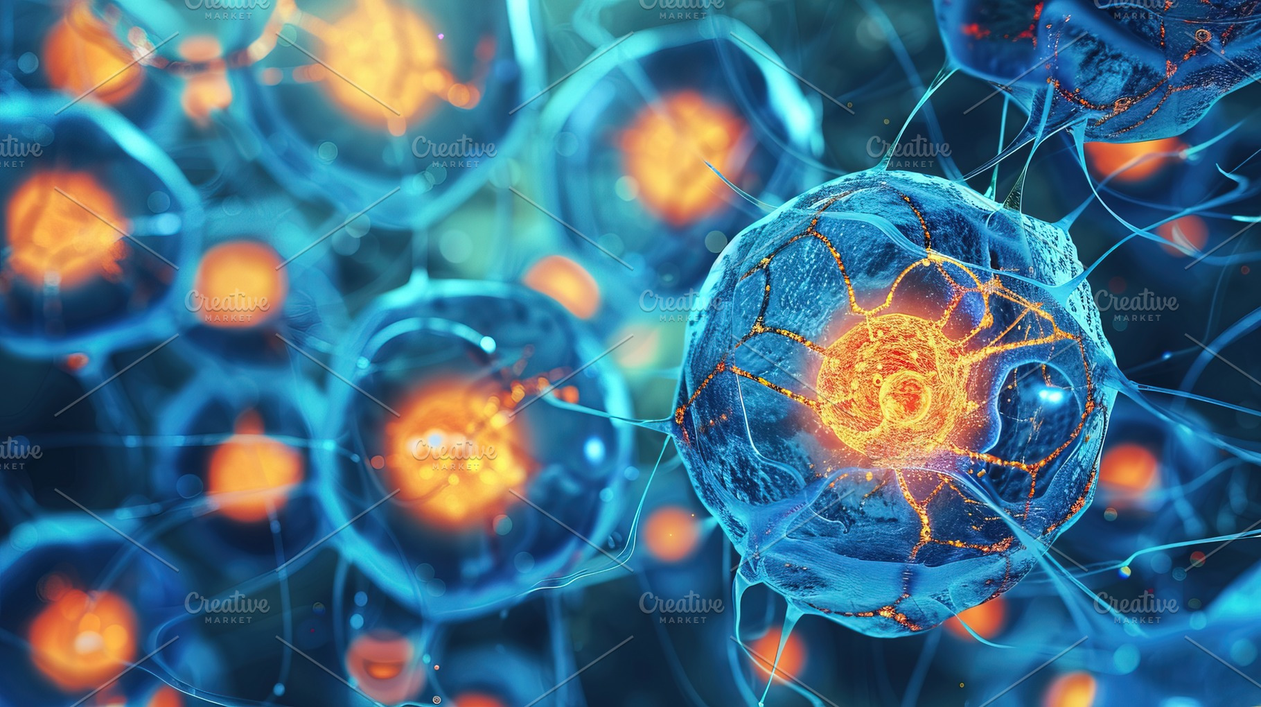 Futuristic Neural Cells Close-Up, a Health & Medical Photo by Ales Munt