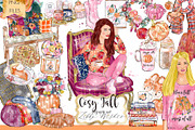 Cosy Fall Autumn Clipart, an Illustration by Libby Wishes (Thumbnail 1 of 8)