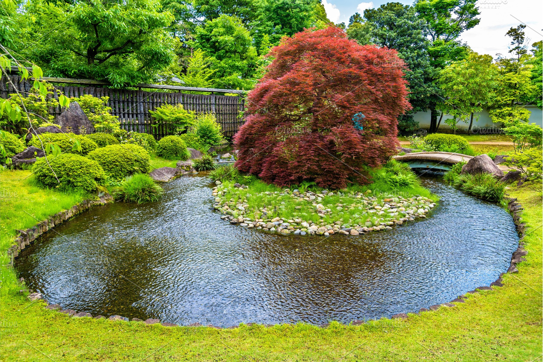 Traditional japanese garden kokoen in himeji containing japan, nature, and, a Nature Photo by Leonid Andronov