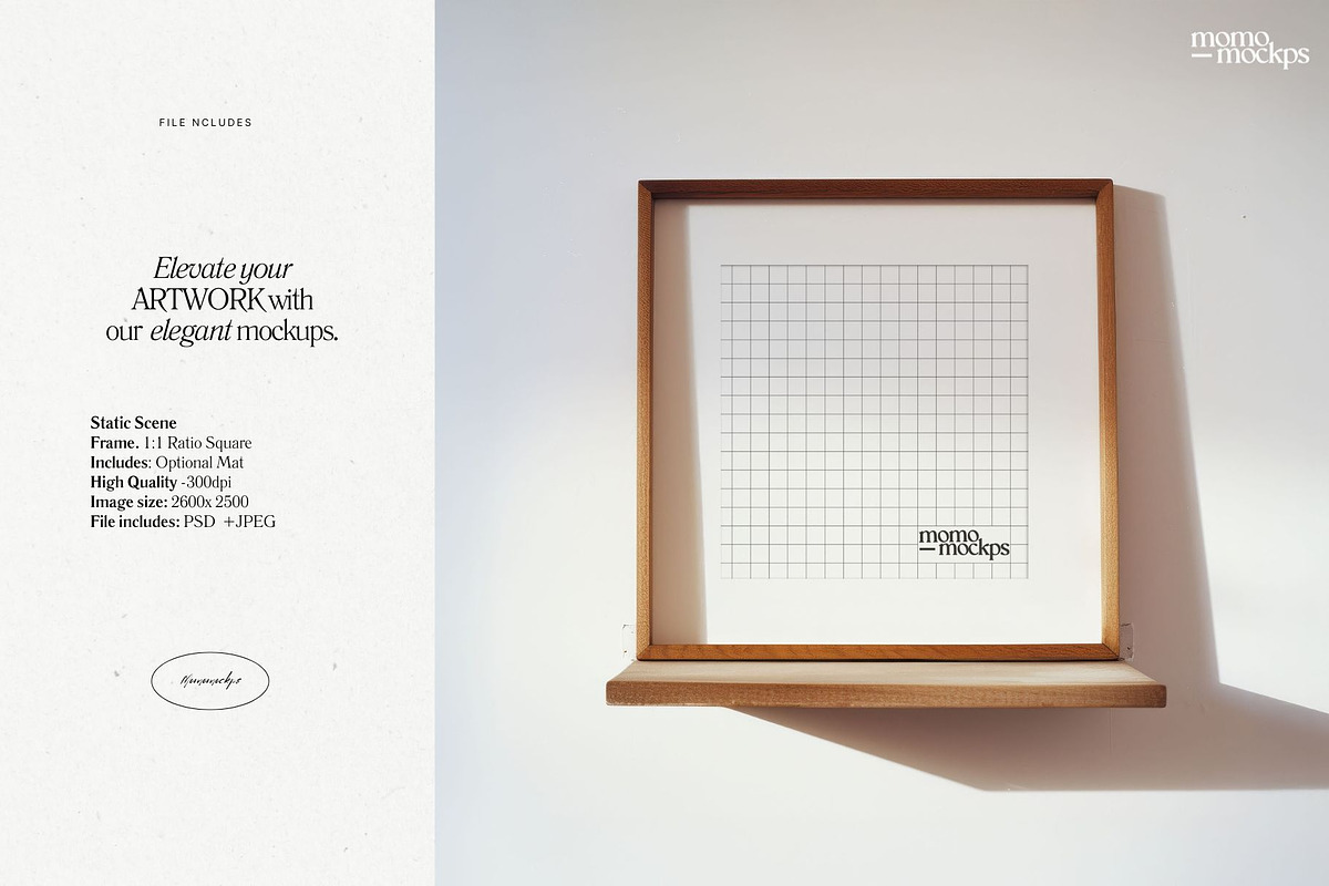 Square Frame Mockup Art PSD, a Household Mockup by momomockps (Photo 7 of 9)