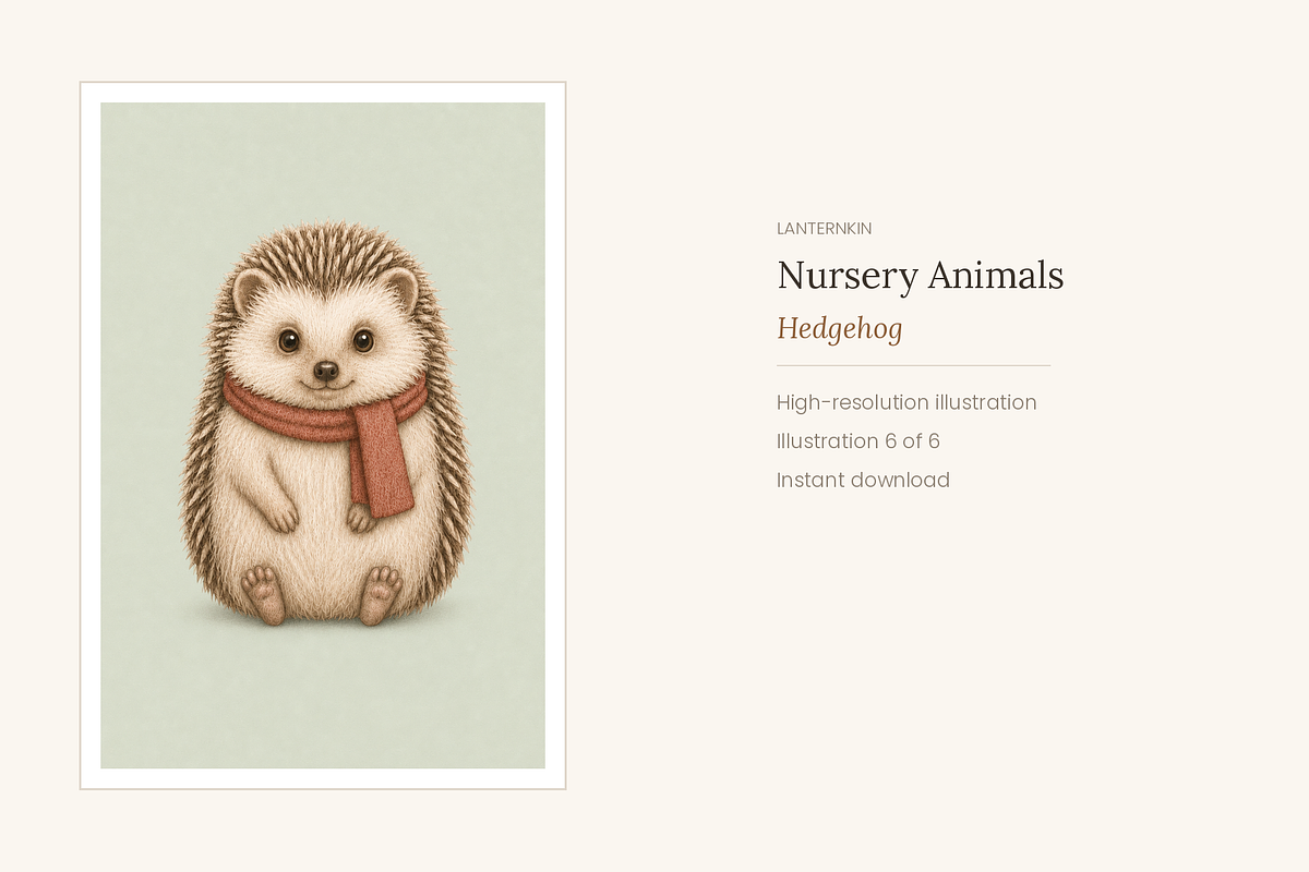 Woodland Nursery Animals, Set of 6, an Animal Illustration by LanternkinStudio (Photo 5 of 6)