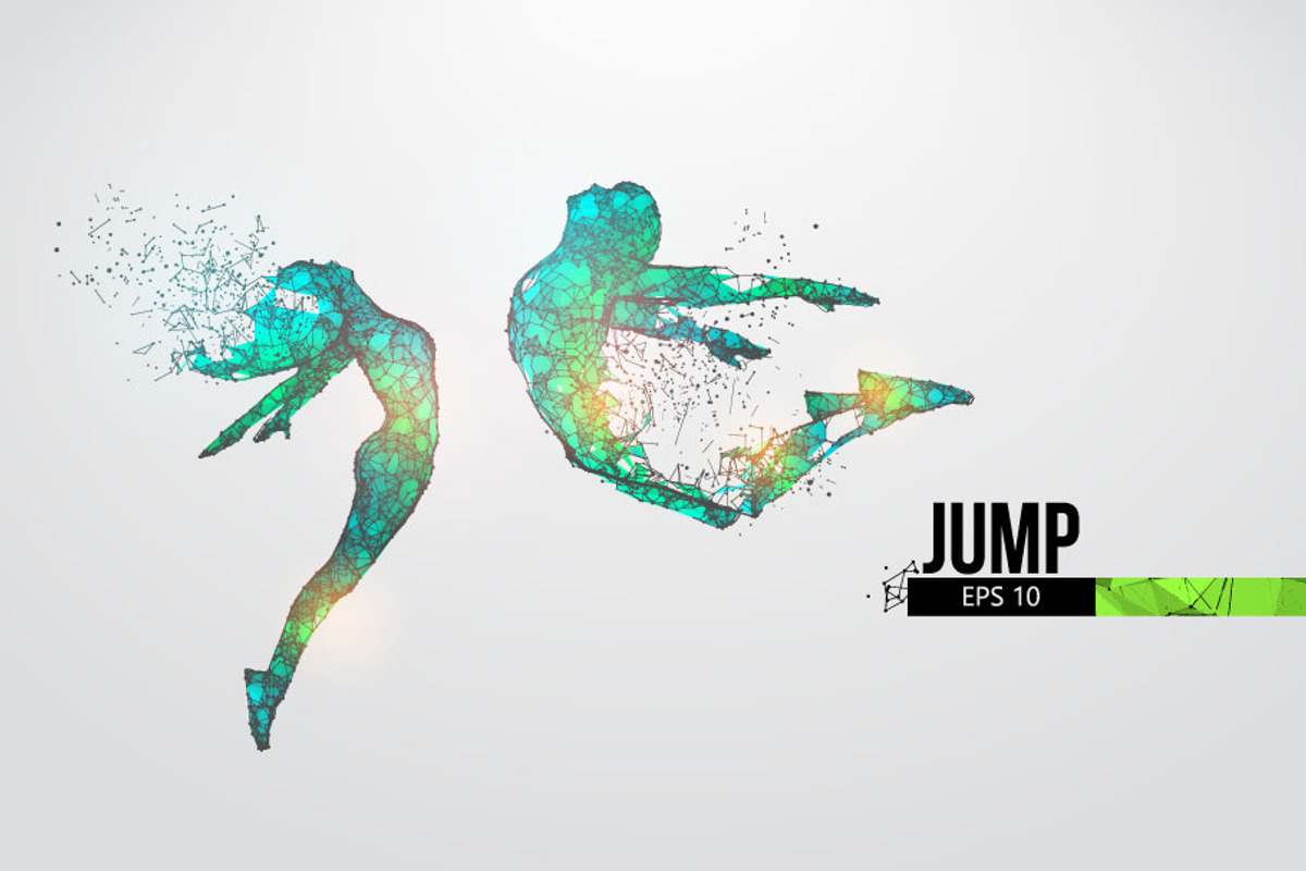 Silhouettes of a jumping people, a Healthcare Illustration by Matrosovv (Photo 3 of 4)