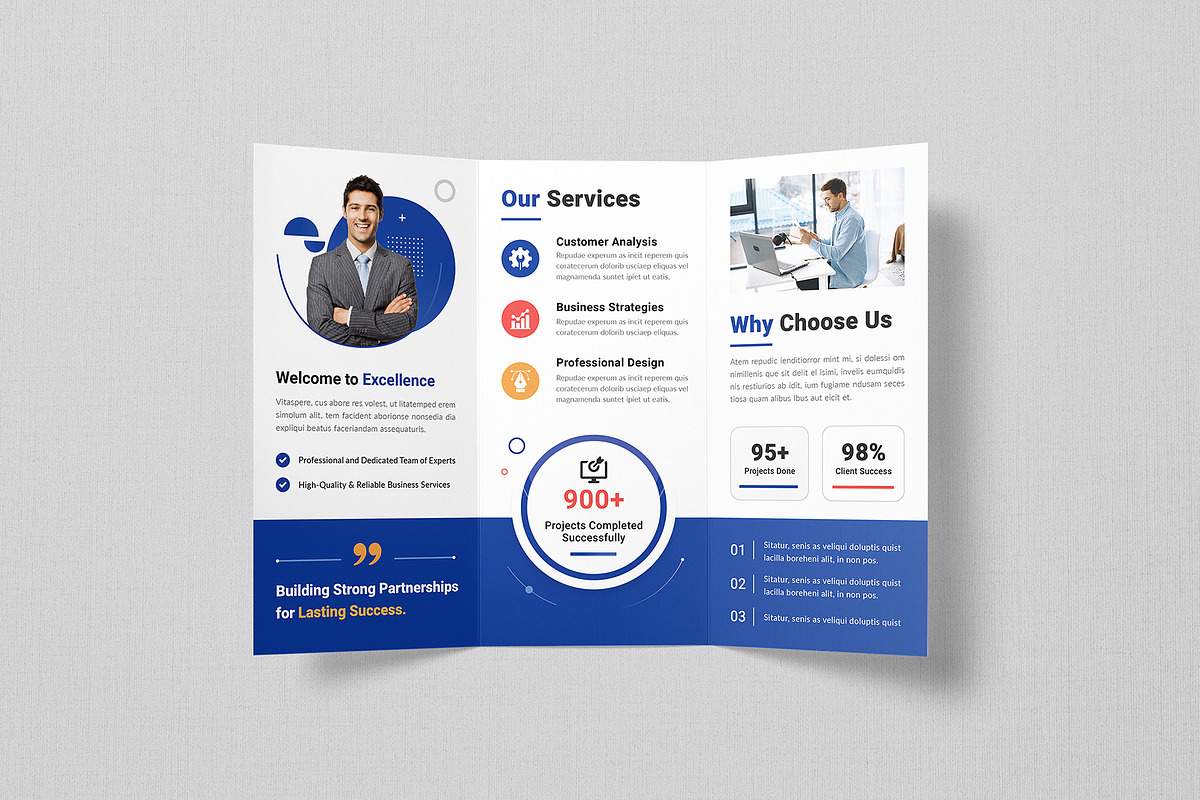 Business Tri-Fold Brochure Template, a Brochure Template by Creativity-Design (Photo 2 of 5)