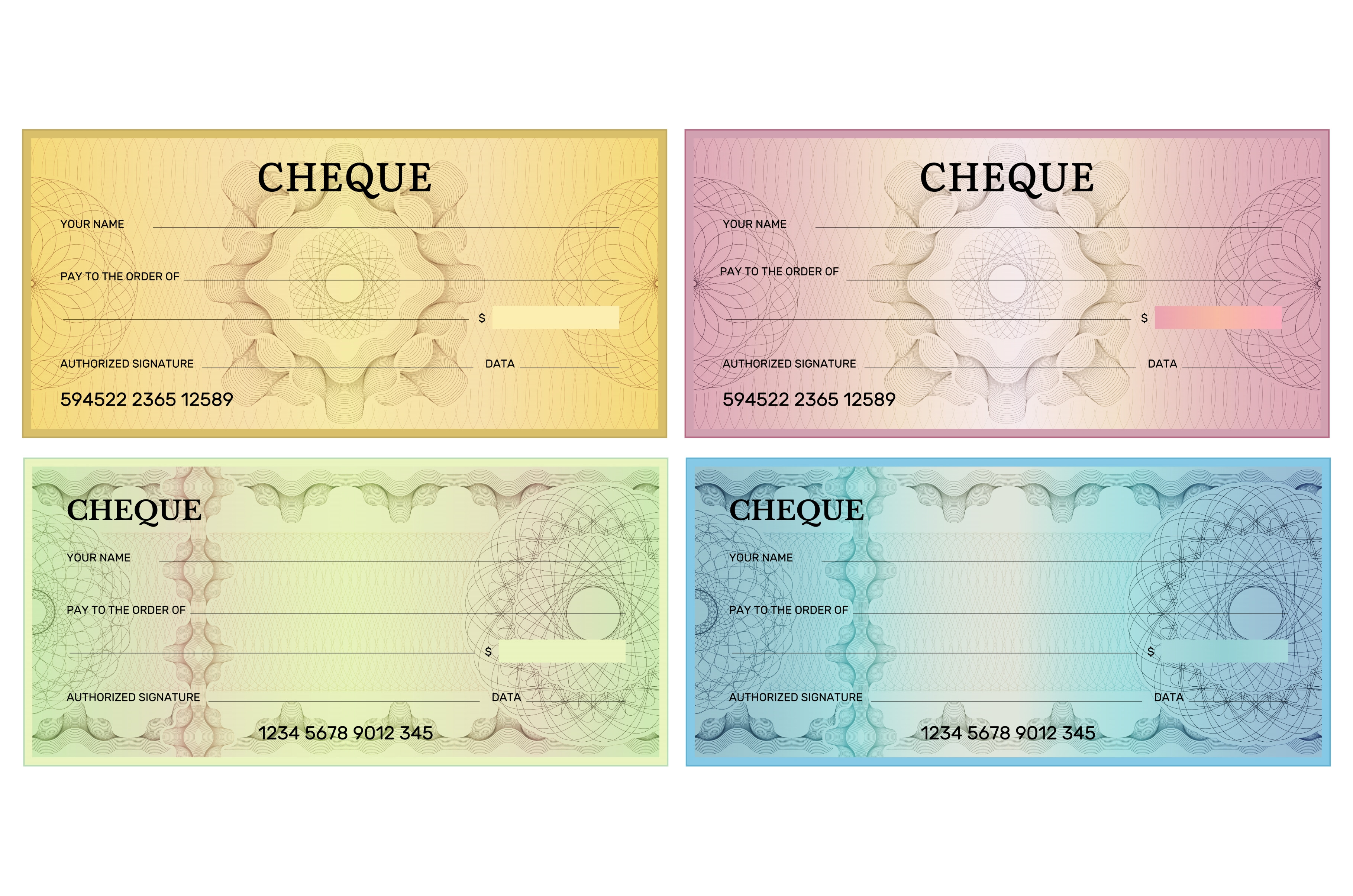 Bank check template. Voucher design, a Background Graphic by Onyx