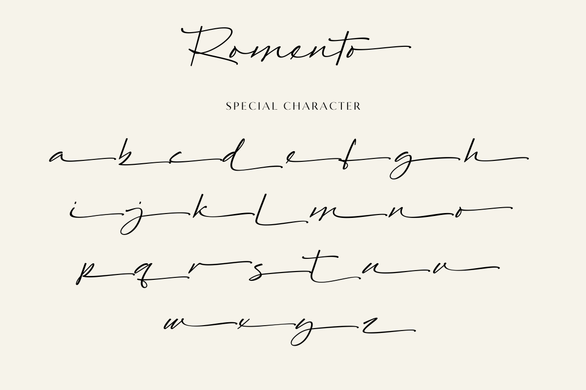 Romento – Modern Signature, a Script Font by Fikryal Studio (Photo 10 of 10)
