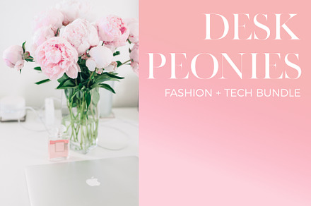 Desk Peonies - Fashion + Tech Bundle