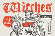 Witches vector illustrations set #2, a Person Illustration by kaer_shop (Thumbnail 1 of 8)