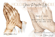 Jesus Prays for Us Holding Hands, an Illustration by EkaterinaViArt (Thumbnail 1 of 4)