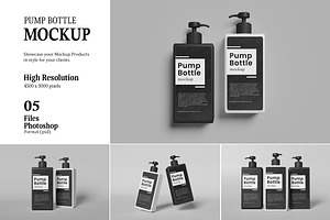 Pump Bottle Mockup, a Packaging Mockup by AndikaGraphic