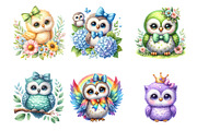 Watercolor Cute Baby Owl Clipart PNG, an Illustration by SinaCreation (Thumbnail 3 of 7)