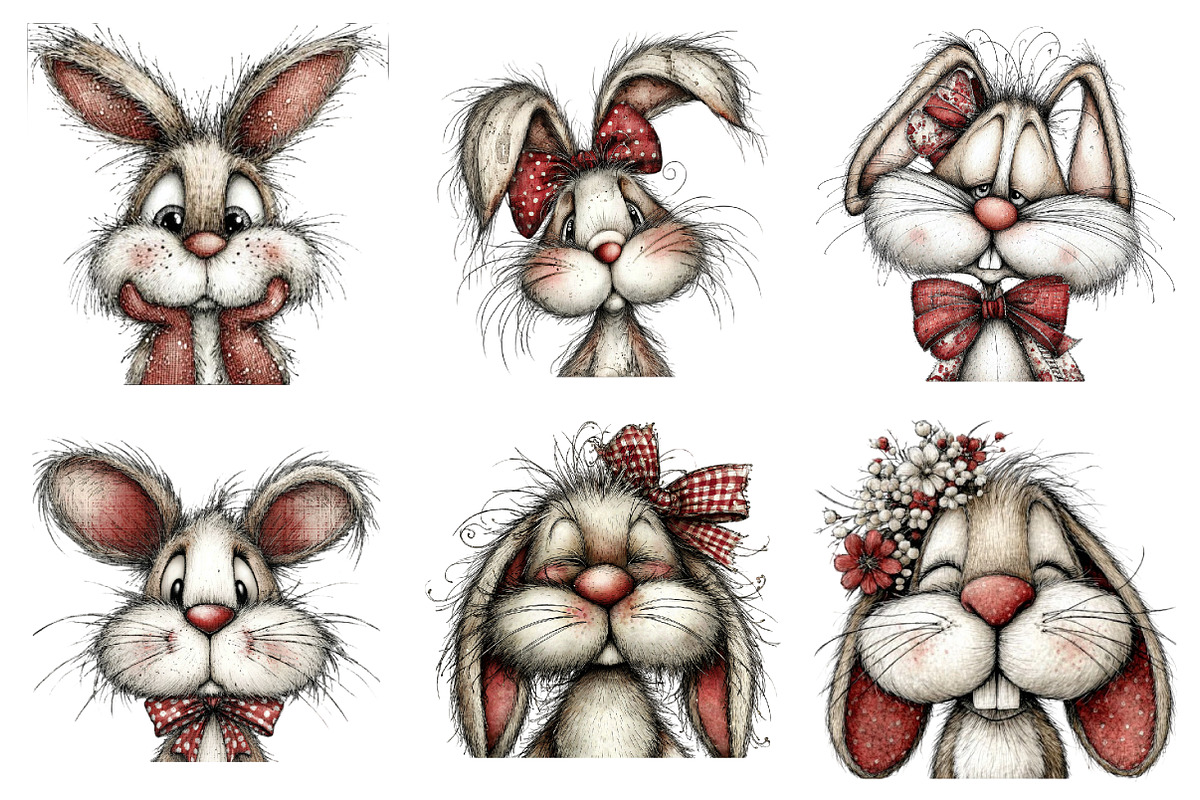 Bunny Faces Easter Bundle, an Illustration by Design Market (Photo 3 of 3)