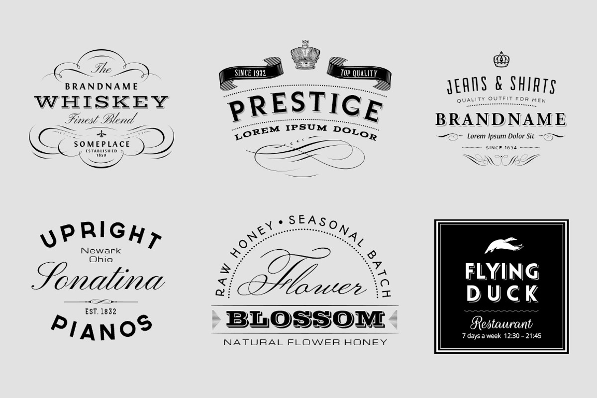 Vintage Logo and Insignia set, a Branding & Logo Template by vatesdesign (Photo 1 of 4)