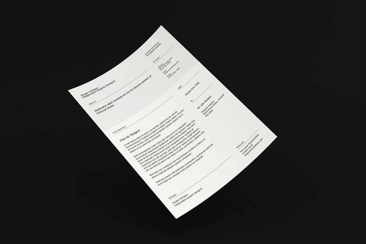 Minimal CV, letterhead & card bundle, a Resume Template by Srg® (Photo 12 of 14)