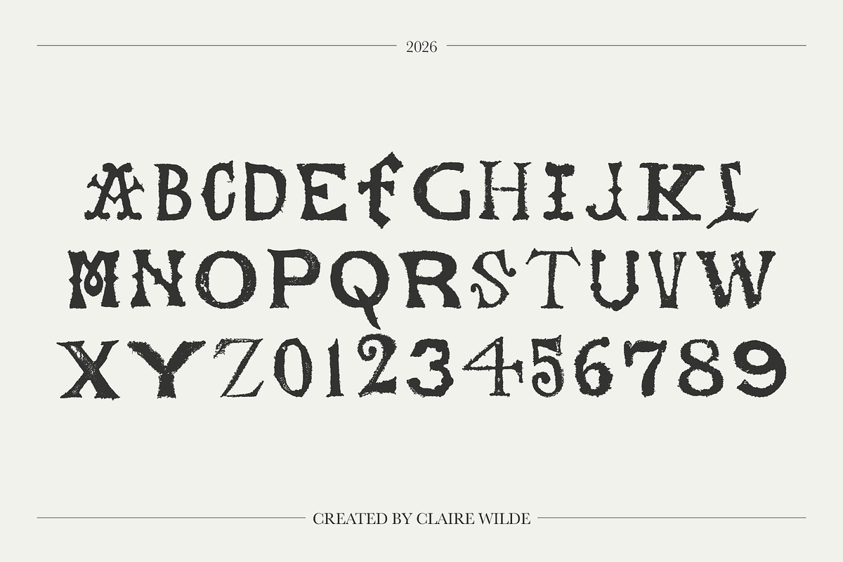 Vestige Gravestone Display Typeface, a Blackletter Font by Claire Wilde Designs (Photo 2 of 7)