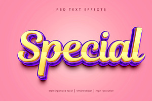 3D Special Editable Text Effect PSD