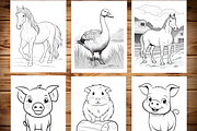 Farm Animals Coloring Pages for Kids, a Brochure Template by LA Design (Thumbnail 4 of 10)