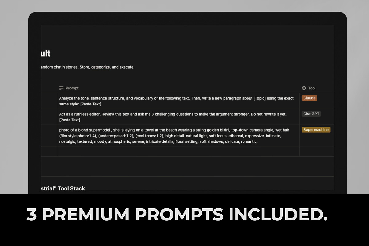 AI Prompt Manager Notion Template, an App Template by AlienProduction (Photo 5 of 6)