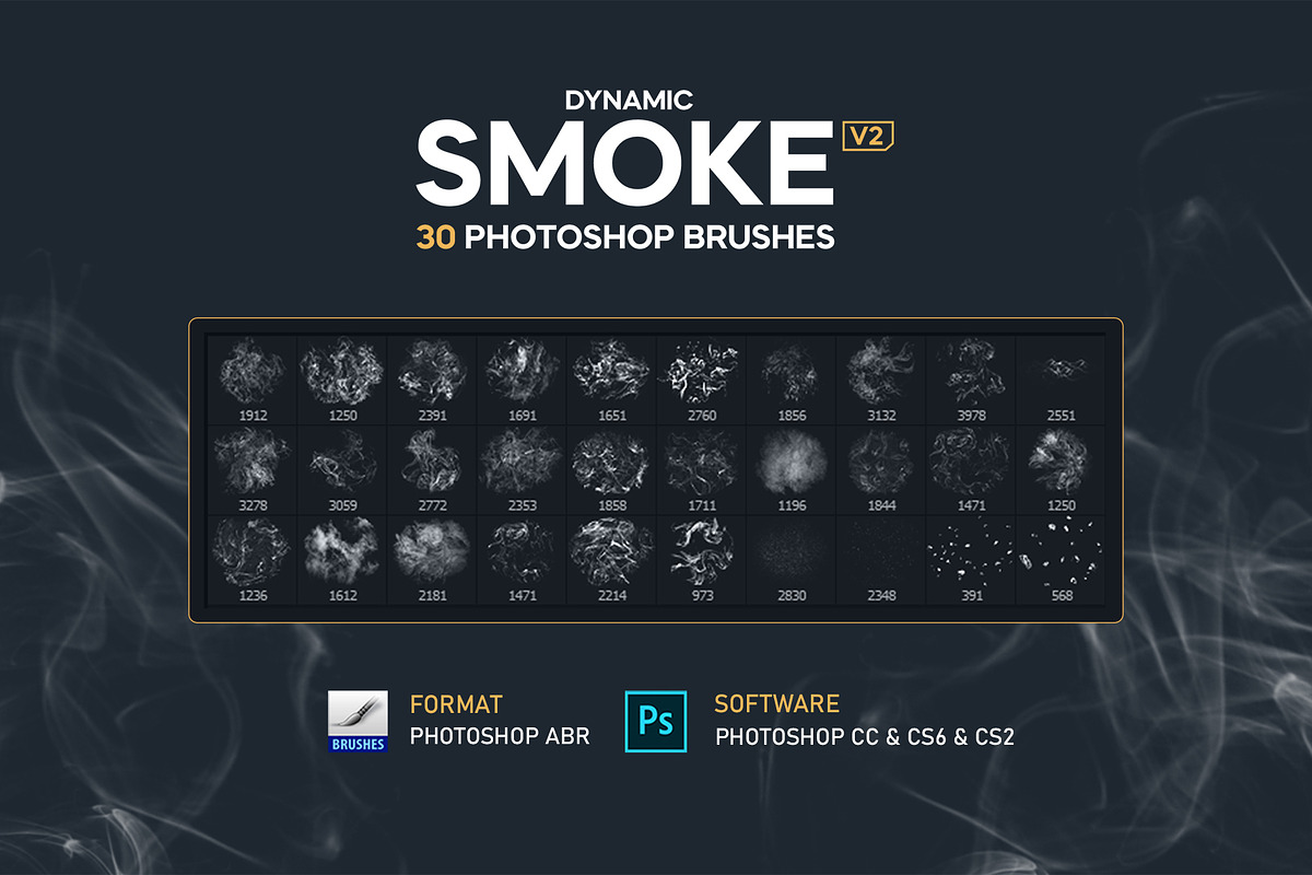 Smoke Photoshop Brushes v2, a Brush Add-On by Mohamed Saber (Photo 7 of 7)