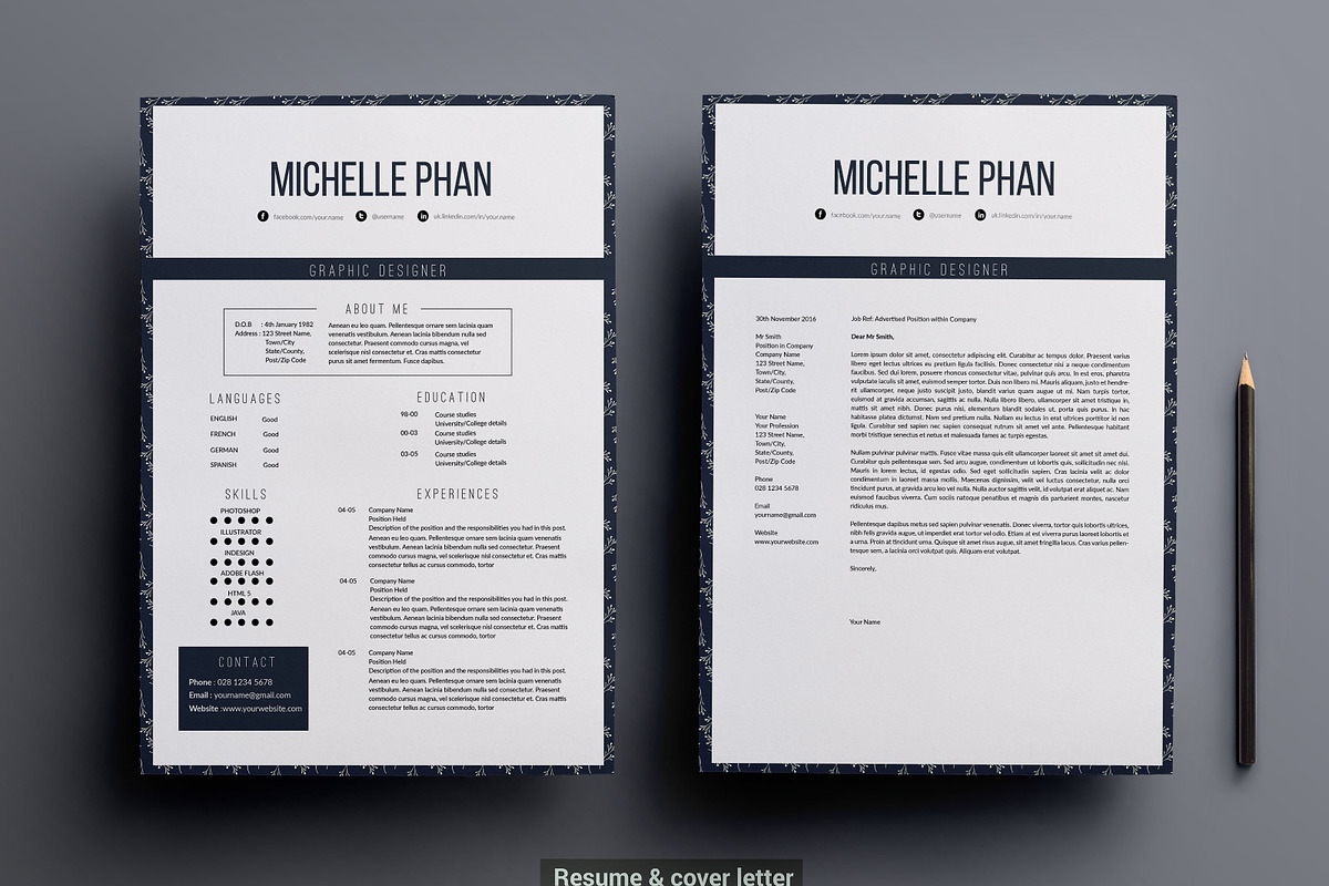 Elegant resume template, a Resume Template by Chic templates (Photo 2 of 3)