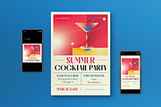 Gradient Summer Cocktail Flyer Set, a Flyer Template by graphicook (Thumbnail 1 of 3)