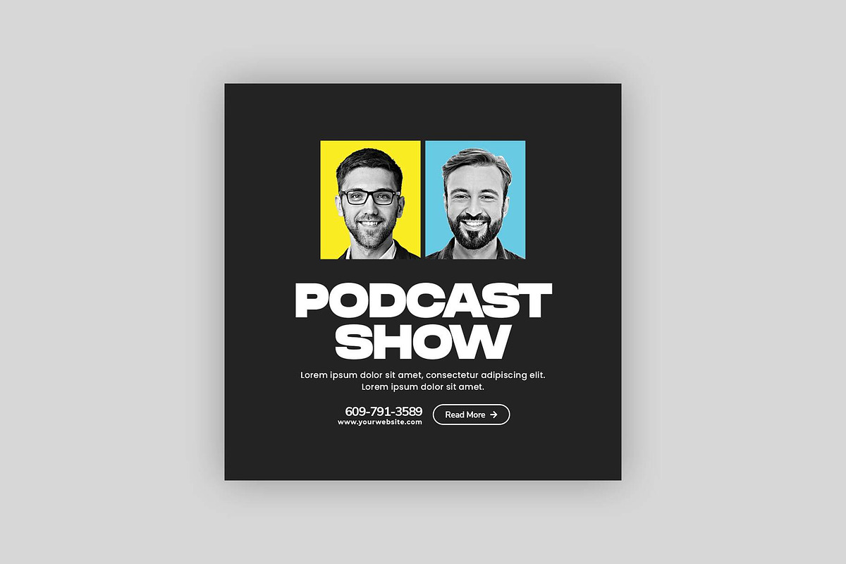 Podcast Social Media Post Bundle, a Social Media Template by Saman Osama (Photo 4 of 12)