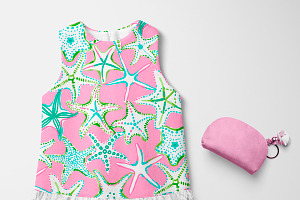 Preppy Seamless Starfish Pattern