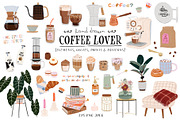 Coffee Lover & Coffeeshop Clipart, a Food Illustration by Ruslana Lubenets (Thumbnail 1 of 16)