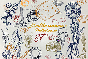 Mediterranean Delicious Food, a Brushes & More by HabitusDesigns