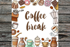 Coffee Break Vector Design Kit