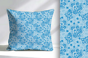 Hand Drawn Floral in Blue, a Pattern Graphic by Sharon Schwalbe (Thumbnail 2 of 5)