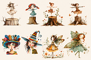 WHIMSICAL QUIRKY LITTLE GIRL CLIPART, a Person Illustration by Daring Digies (Thumbnail 4 of 10)