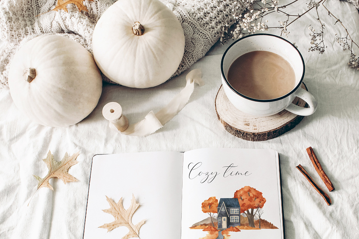 Cozy Autumn Watercolor, a Seasonal Illustration by LiChu Art (Photo 2 of 20)