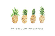 Watercolor Pineapples, an Illustration by One and Only Paper (Thumbnail 1 of 6)