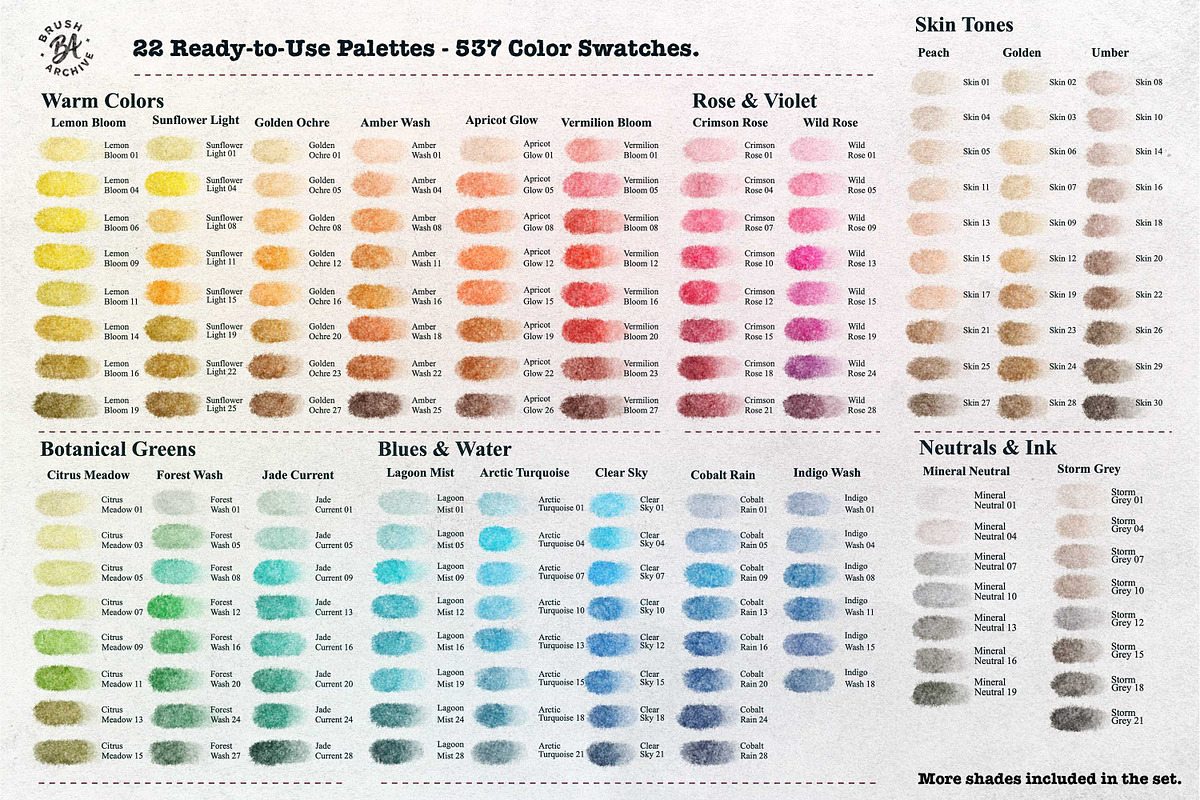 Watercolor & Ink Procreate Brushes, a Brush Add-On by BrushArchive (Photo 10 of 16)