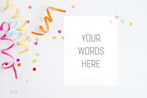 Styled desktop photo  confetti containing styled desktop, party styled