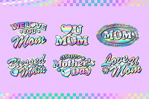 Holographic Mother's Day Stickers