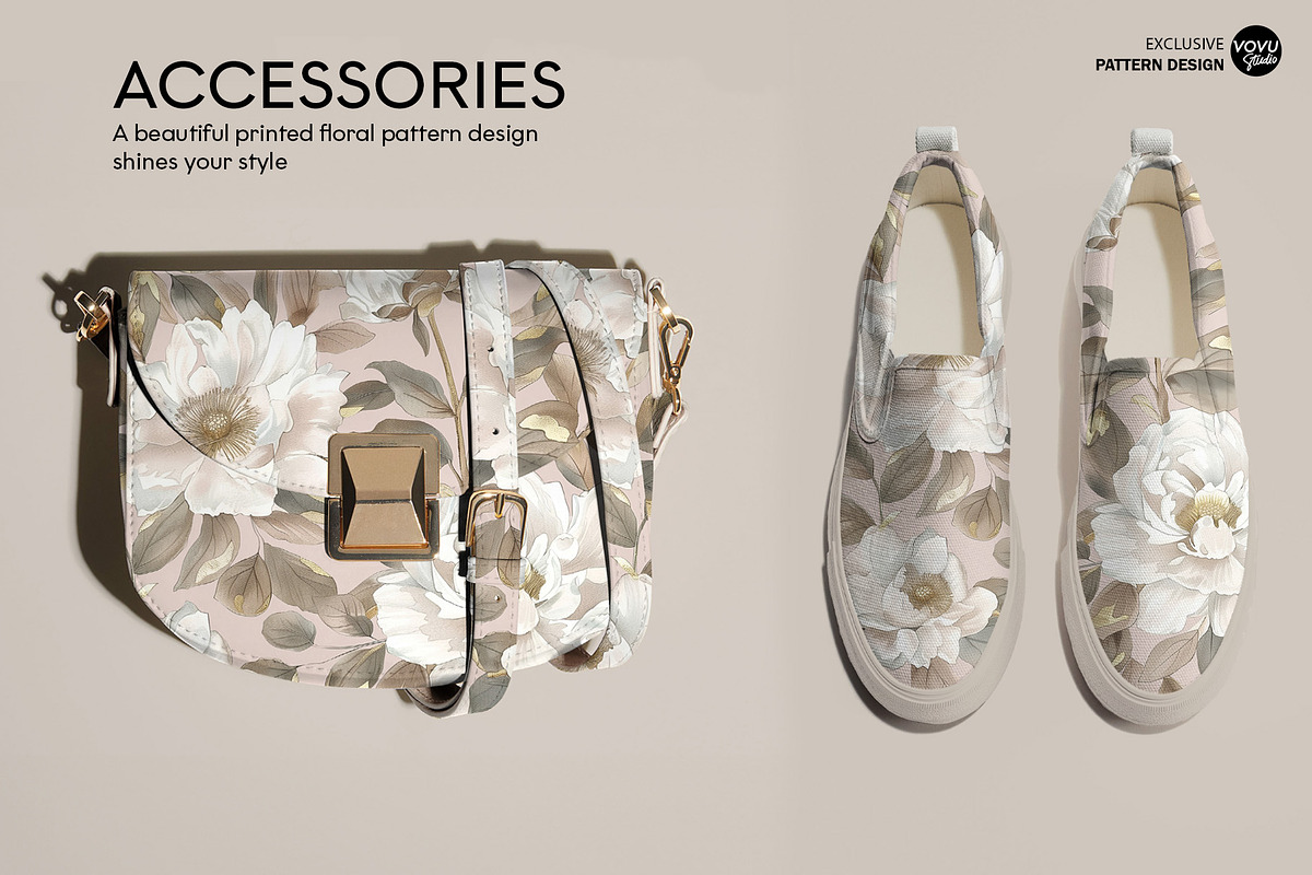 Elegant Camellia | Pattern Design, a Pattern Graphic by VOVU Studio (Photo 5 of 8)